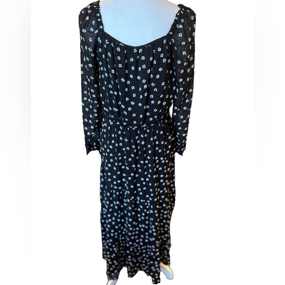 Y.A.S. Clara Midi Ditsy Floral Dress In Black and White Belt Missing Medium ASOS - Picture 5 of 13